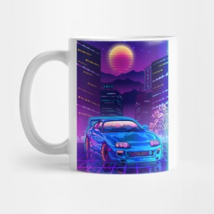 Toyota Supra mk4 Car Synthwave Tokyo City Mug